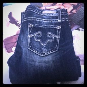 Rerock for Express. NWT. Dark Denim distressed.